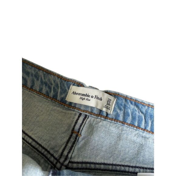 NEW Abercrombie & Fitch High Rise Denim Skirt size 14 Petite Light Wash Blue - Picture 5 of 11